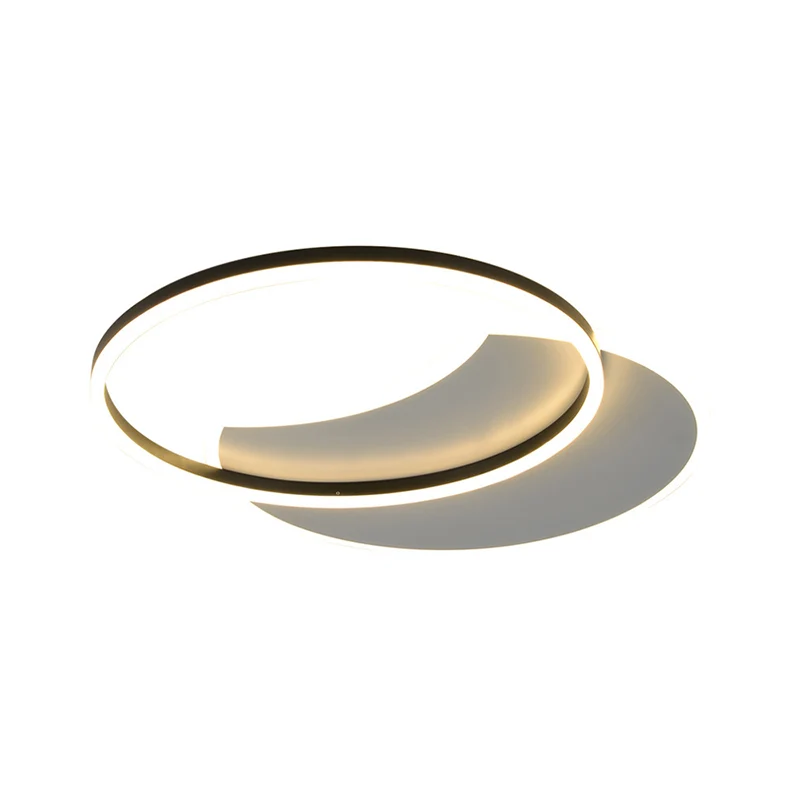 Plafonnier LED en forme d'éclipse de lune blanche, éclairage moderne en acrylique, lumière blanche chaude/blanche pour cha...