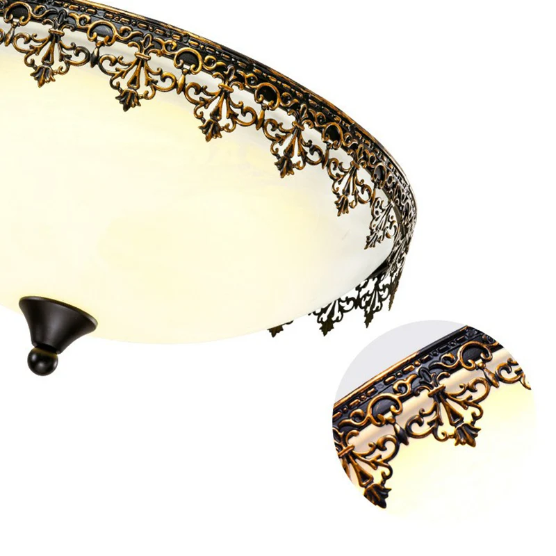 Plafonnier LED en forme de dôme de café, éclairage rétro pour chambre à coucher, plafonnier avec décor en filigrane Clearhalo