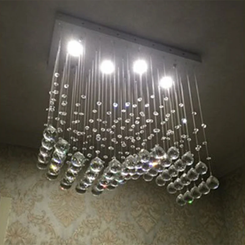 Plafonnier LED en forme d'orbe de cristal, 19.5 "/23.5", large, minimaliste, doré, ondulé, encastré, pour salle à manger C...
