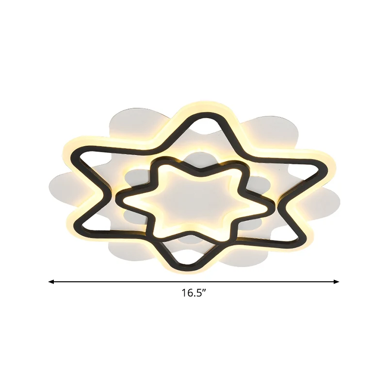 Plafonnier LED en forme d'étoile en acrylique, éclairage encastré de Style nordique, blanc et noir Clearhalo