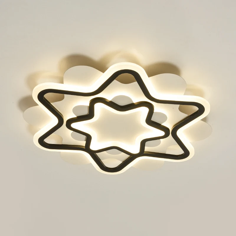Plafonnier LED en forme d'étoile en acrylique, éclairage encastré de Style nordique, blanc et noir Clearhalo