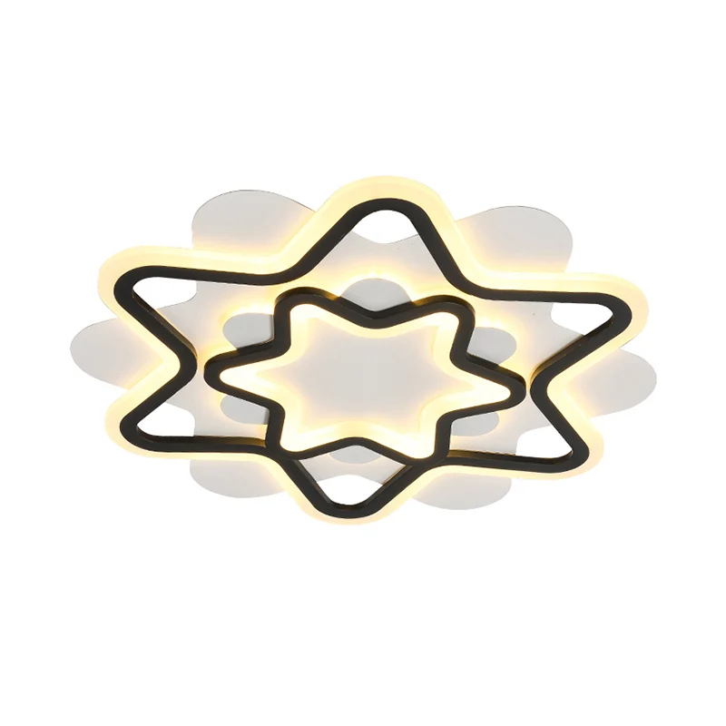 Plafonnier LED en forme d'étoile en acrylique, éclairage encastré de Style nordique, blanc et noir Clearhalo