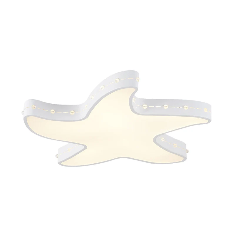 Plafonnier LED en forme d'étoile de mer pour chambre de bébé, en acrylique, moderne et élégant, blanc Clearhalo