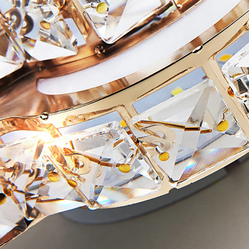 Plafonnier LED en forme de fleur, bloc de cristal moderniste, blanc, 10/12/14 pouces, luminaire de plafond, encastré/monté...