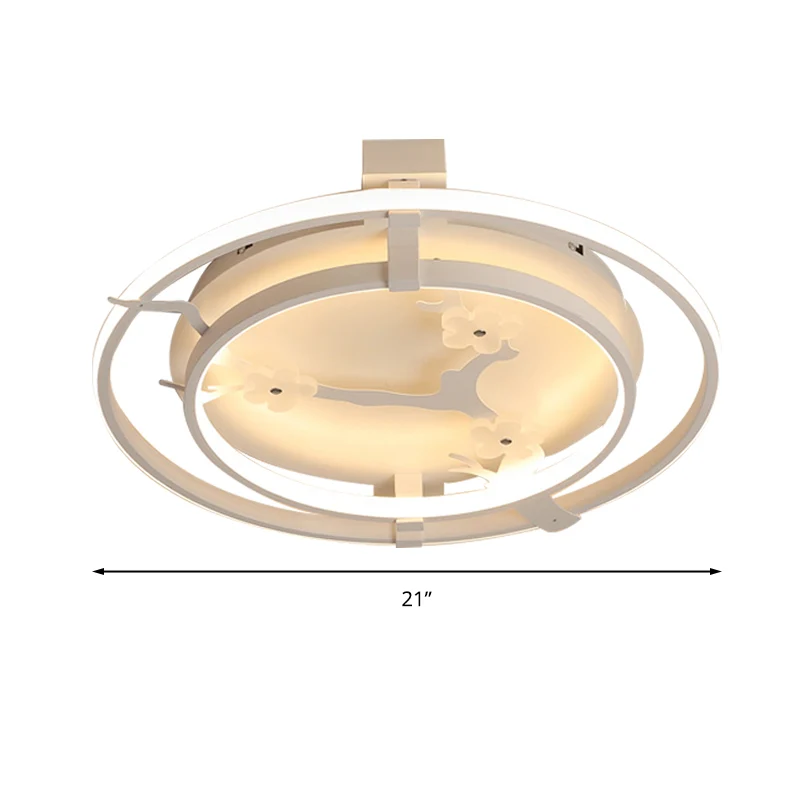 Plafonnier LED en forme de fleur de prunier, luminaire de plafond en acrylique et en métal de dessin animé en blanc pour m...