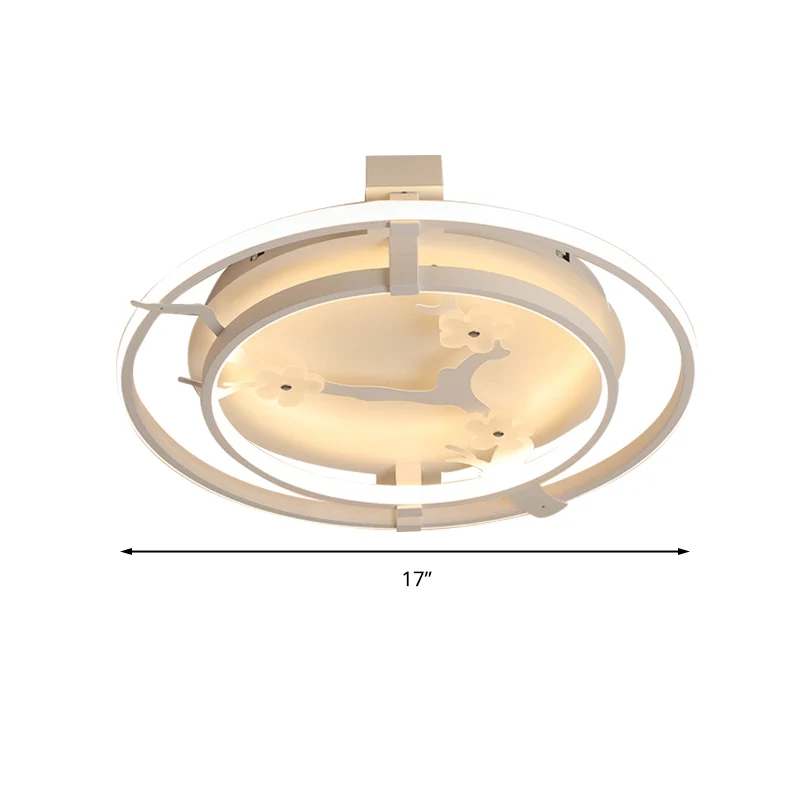 Plafonnier LED en forme de fleur de prunier, luminaire de plafond en acrylique et en métal de dessin animé en blanc pour m...