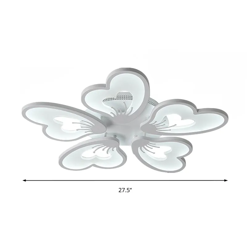 Plafonnier LED en forme de fleur, Style Simple, en acrylique blanc, 3/5 têtes, plafonnier LED pour chambre à coucher, blan...