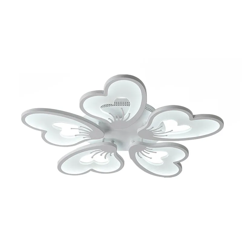 Plafonnier LED en forme de fleur, Style Simple, en acrylique blanc, 3/5 têtes, plafonnier LED pour chambre à coucher, blan...