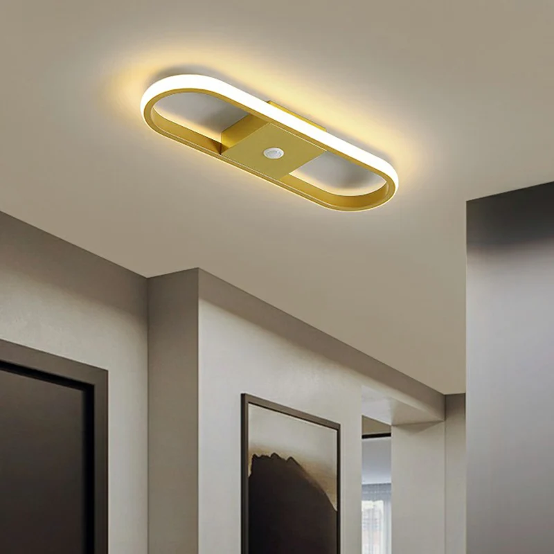 Plafonnier LED de forme géométrique minimalisme luminaire encastré pour couloir en métal Clearhalo