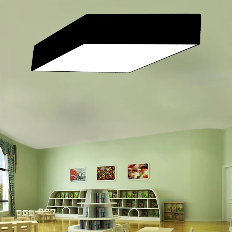Plafonnier LED en forme de losange, plafonnier moderne en acrylique, noir/blanc/rouge/jaune/vert, pour la maternelle Clear...