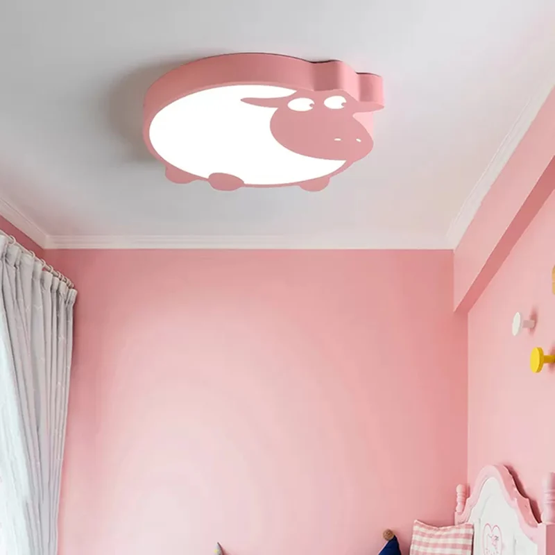 Plafonnier LED en forme de mouton en métal et acrylique, luminaire décoratif d'intérieur, idéal pour une chambre de garçon...