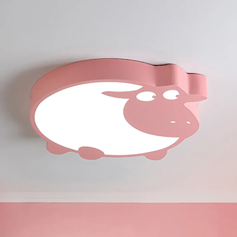 Plafonnier LED en forme de mouton en métal et acrylique, luminaire décoratif d'intérieur, idéal pour une chambre de garçon...