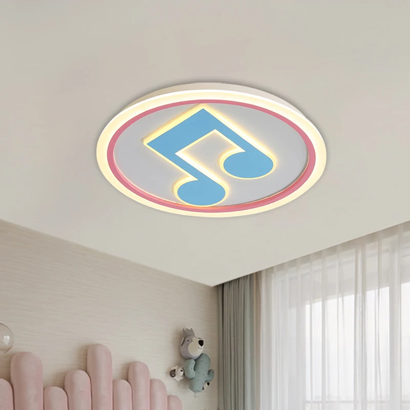 Plafonnier LED en forme de Note de musique bleue, plafonnier créatif en acrylique, lumière blanche/chaude Clearhalo