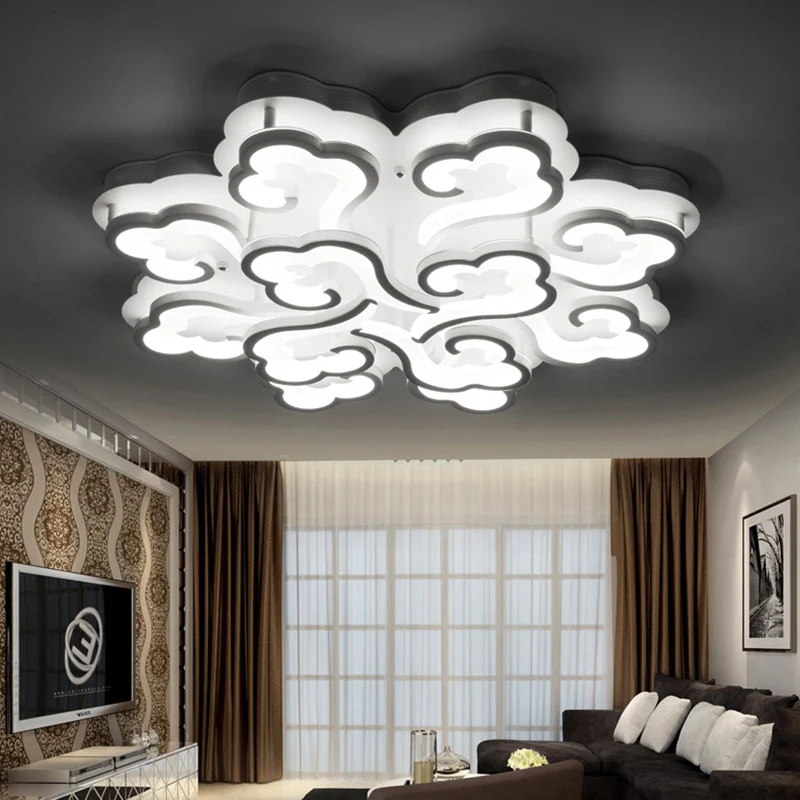 Plafonnier LED en forme de nuage acrylique, simplicité, 4/6/12 lumières, luminaire encastré en lumière chaude/blanche/natu...