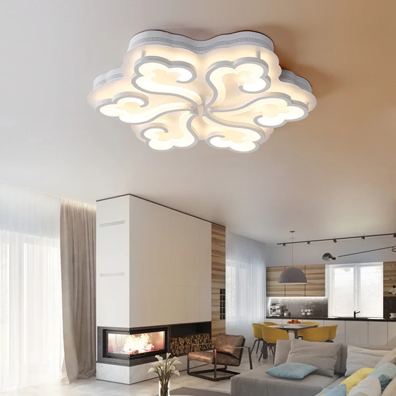 Plafonnier LED en forme de nuage acrylique, simplicité, 4/6/12 lumières, luminaire encastré en lumière chaude/blanche/natu...