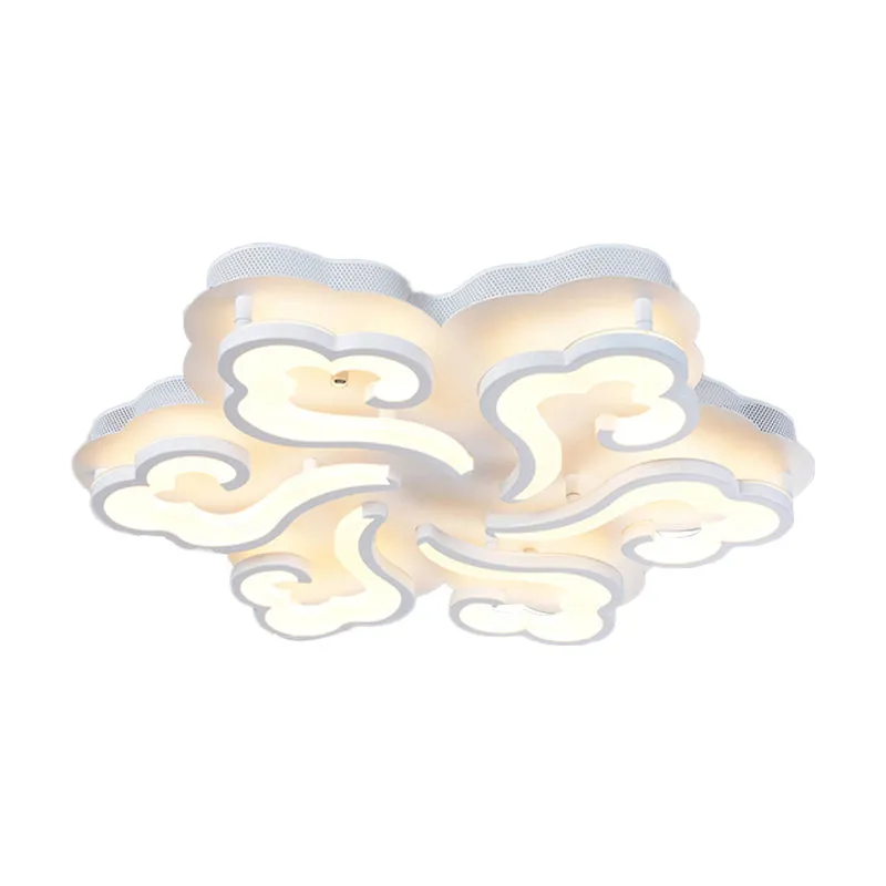 Plafonnier LED en forme de nuage acrylique, simplicité, 4/6/12 lumières, luminaire encastré en lumière chaude/blanche/natu...