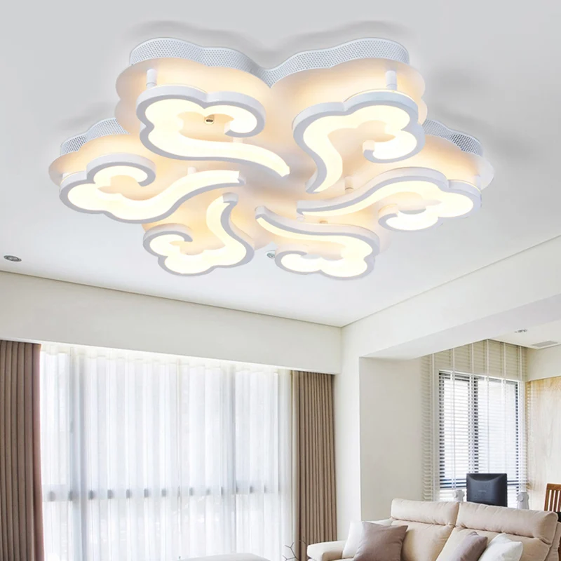 Plafonnier LED en forme de nuage acrylique, simplicité, 4/6/12 lumières, luminaire encastré en lumière chaude/blanche/natu...