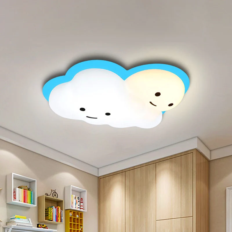 Plafonnier LED en forme de nuage rose/bleu, luminaire décoratif d'intérieur en acrylique, luminaire décoratif d'intérieur,...