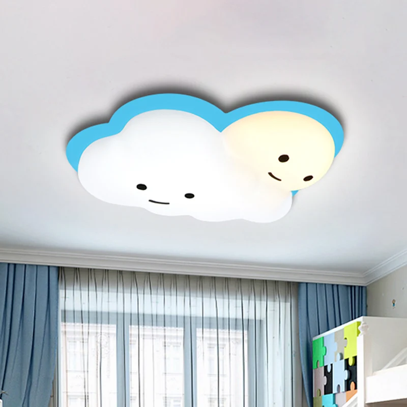 Plafonnier LED en forme de nuage rose/bleu, luminaire décoratif d'intérieur en acrylique, luminaire décoratif d'intérieur,...