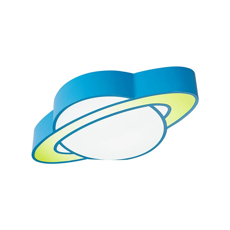 Plafonnier LED en forme de planète, finition bleue, en acrylique, luminaire décoratif d'intérieur, idéal pour la maternell...
