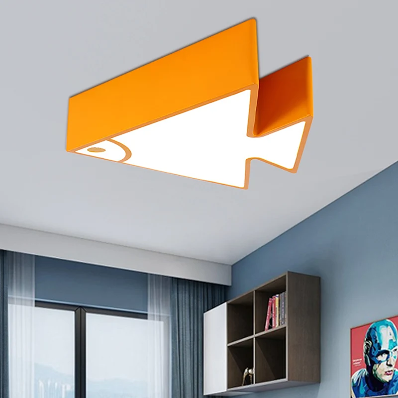 Plafonnier LED en forme de poisson triangulaire en acrylique, luminaire décoratif d'intérieur, idéal pour une chambre d'en...