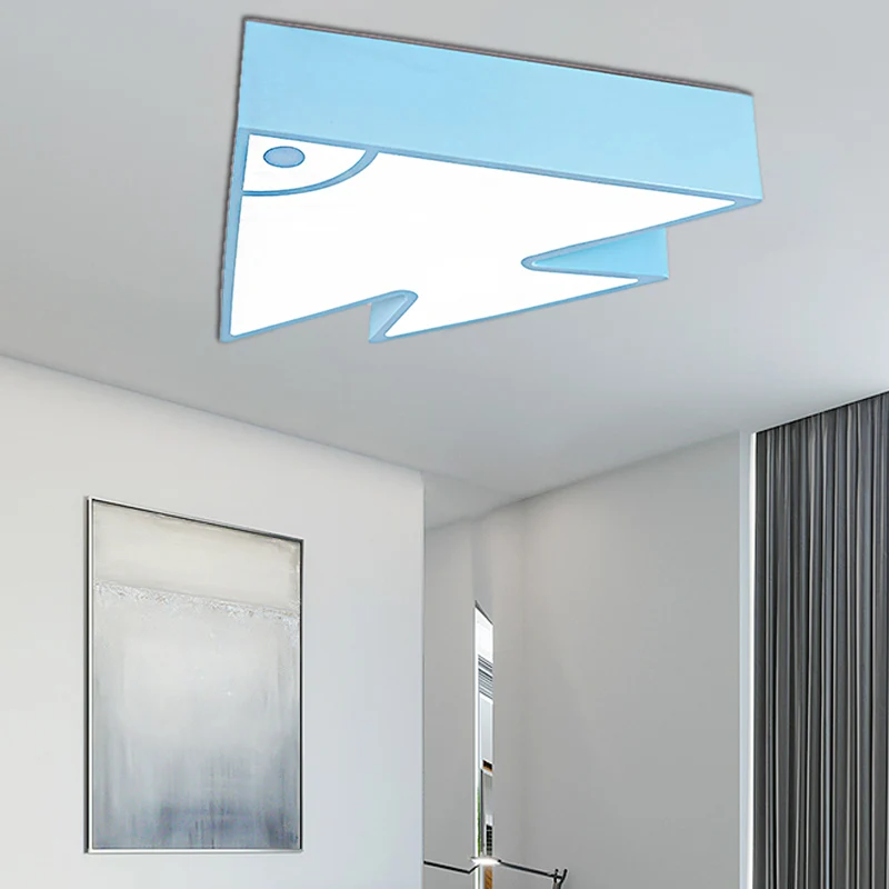 Plafonnier LED en forme de poisson triangulaire en acrylique, luminaire décoratif d'intérieur, idéal pour une chambre d'en...