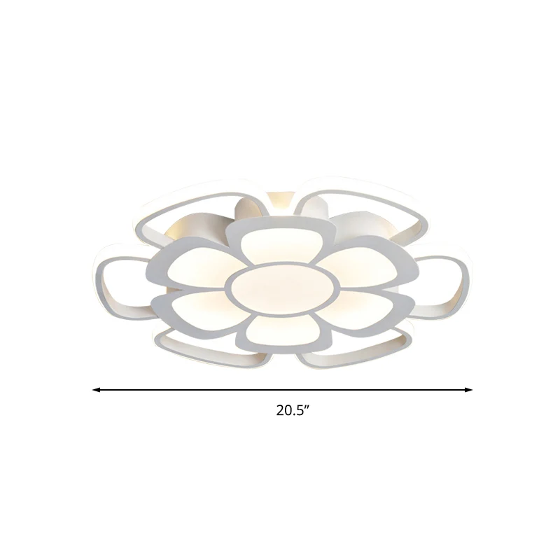 Plafonnier LED en forme de pétale en acrylique, plafonnier de style moderne pour salon, blanc Clearhalo