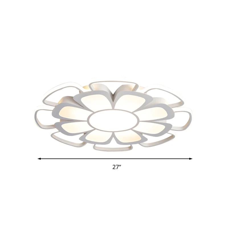 Plafonnier LED en forme de pétale en acrylique, plafonnier de style moderne pour salon, blanc Clearhalo