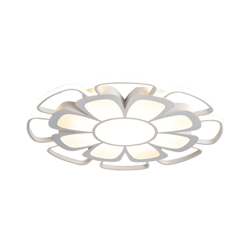 Plafonnier LED en forme de pétale en acrylique, plafonnier de style moderne pour salon, blanc Clearhalo