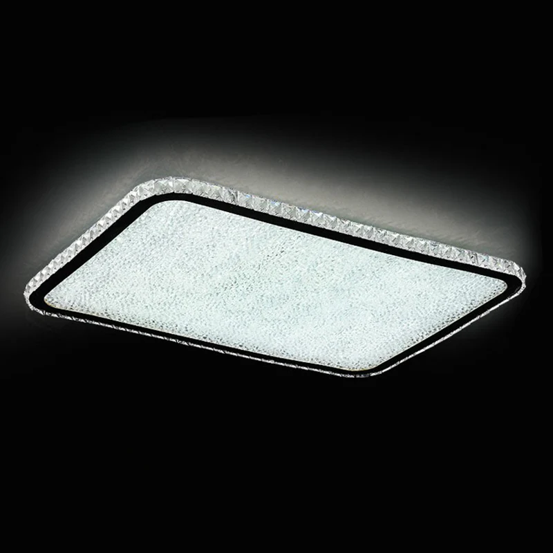 Plafonnier LED géométrique à coins arrondis, simplicité opulente, cristal incrusté, plafonnier Clearhalo