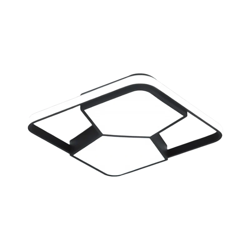 Plafonnier LED géométrique, luminaire contemporain en acrylique noir/blanc, éclairage encastré, éclairage chaud/blanc pour...