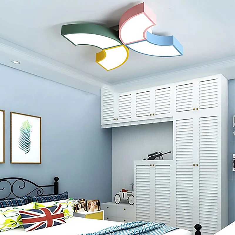 Plafonnier LED intégré en métal avec demi-anneau Macaron, lumière blanche chaude/blanche pour chambre d'enfant Clearhalo