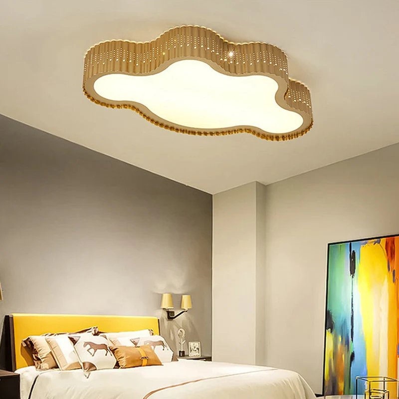 Plafonnier LED marron pour enfants, plafonnier en acrylique nuage festonné pour la maternelle Clearhalo