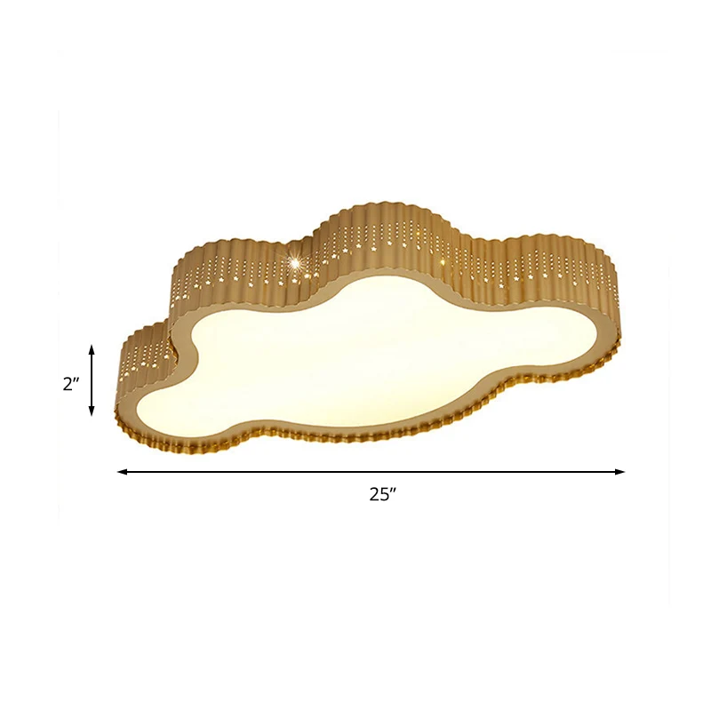Plafonnier LED marron pour enfants, plafonnier en acrylique nuage festonné pour la maternelle Clearhalo