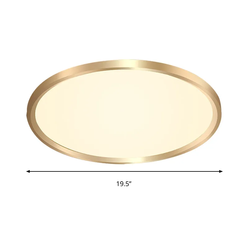 Plafonnier LED en métal de style simple avec disque doré, lumière blanche chaude/blanche, 30,5 cm/40,6 cm/49,5 cm de large...
