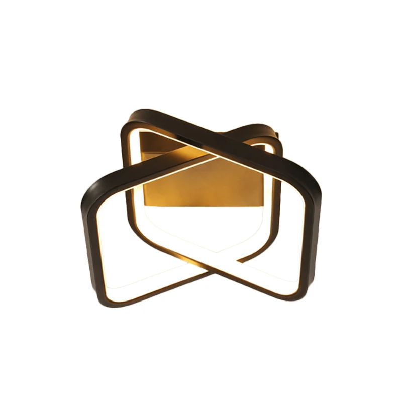 Plafonnier LED noir à Double rectangle, éclairage moderne en aluminium, lampe encastrée pour couloir Clearhalo