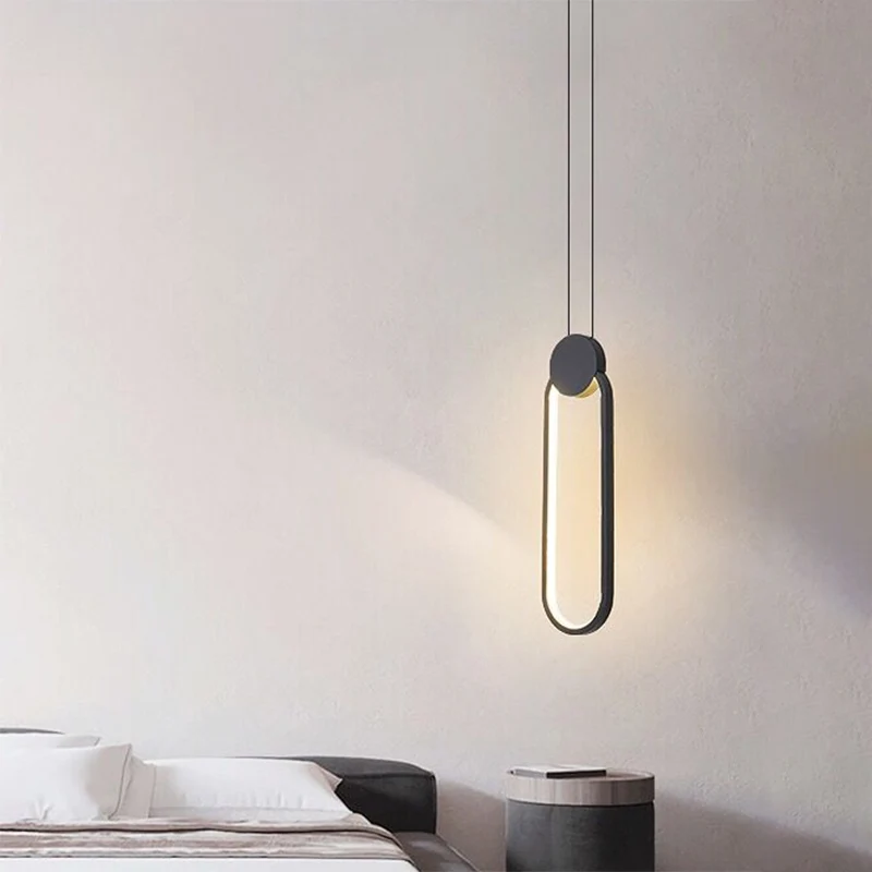 Plafonnier LED noir moderne avec Mini anneau en métal, luminaire décoratif de plafond, idéal pour une chambre à coucher Cl...
