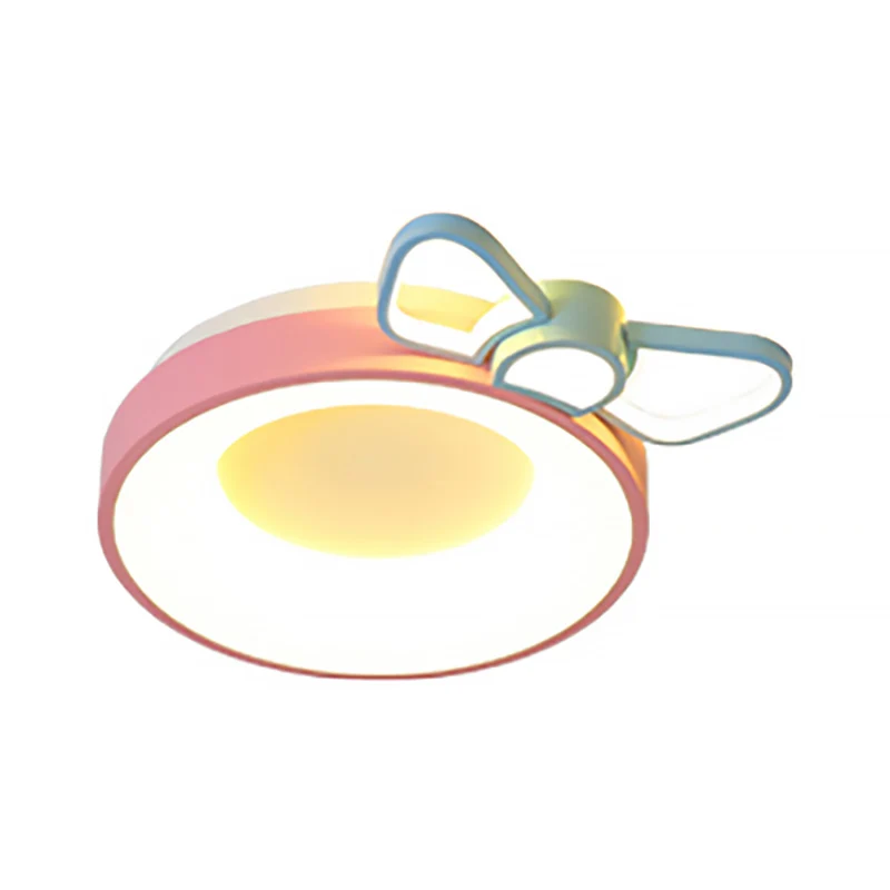 Plafonnier LED rond en acrylique, plafonnier moderne de dessin animé en rose pour chambre de filles Clearhalo