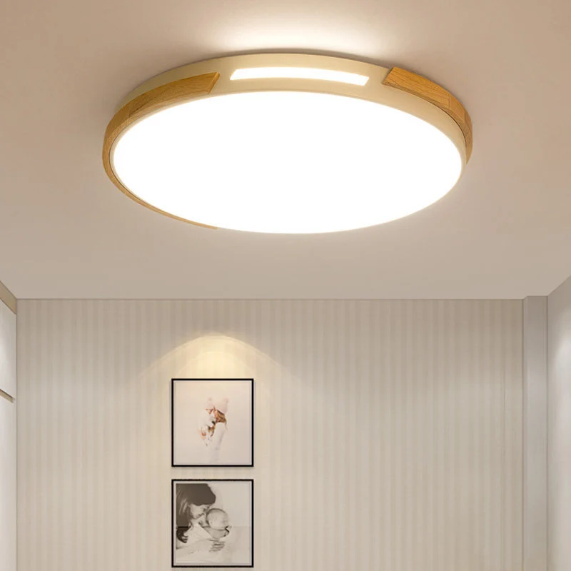 Plafonnier LED rond en acrylique de Style Simple intégré, blanc, pour chambre à coucher, largeur 12/16/19,5 pouces Clearhalo
