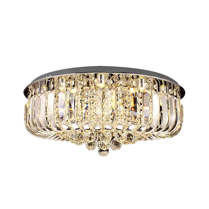 Plafonnier LED rond doré, moderne, en cristal optique prismatique clair, encastré dans une lumière chaude/blanche, 23.5 "/...