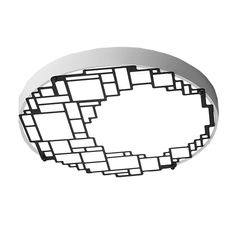Plafonnier LED rond encastrable de 40,6 cm/49,5 cm de large, luminaire métallique simple pour chambre à coucher, avec moti...