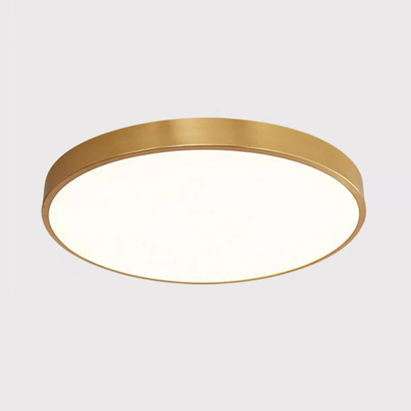 Plafonnier LED rond Extra fin en métal de Style nordique, luminaire de plafond pour chambre à coucher Clearhalo