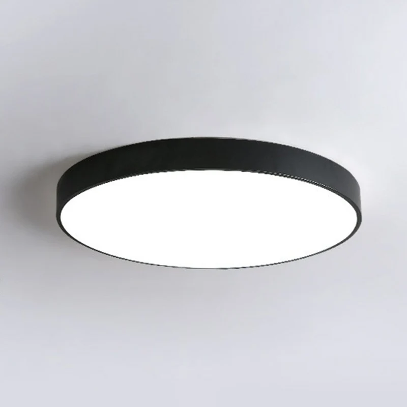 Plafonnier LED rond Extra fin en métal de Style nordique, luminaire de plafond pour chambre à coucher Clearhalo