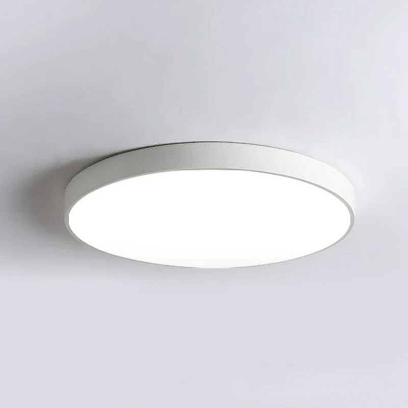 Plafonnier LED rond Extra fin en métal de Style nordique, luminaire de plafond pour chambre à coucher Clearhalo