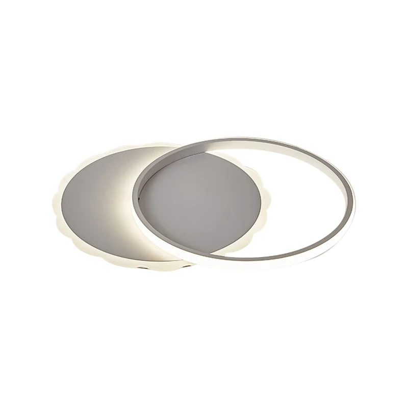 Plafonnier LED rond/carré à encastrer, moderne, en acrylique, se chevauchant, en Bronze blanc Clearhalo