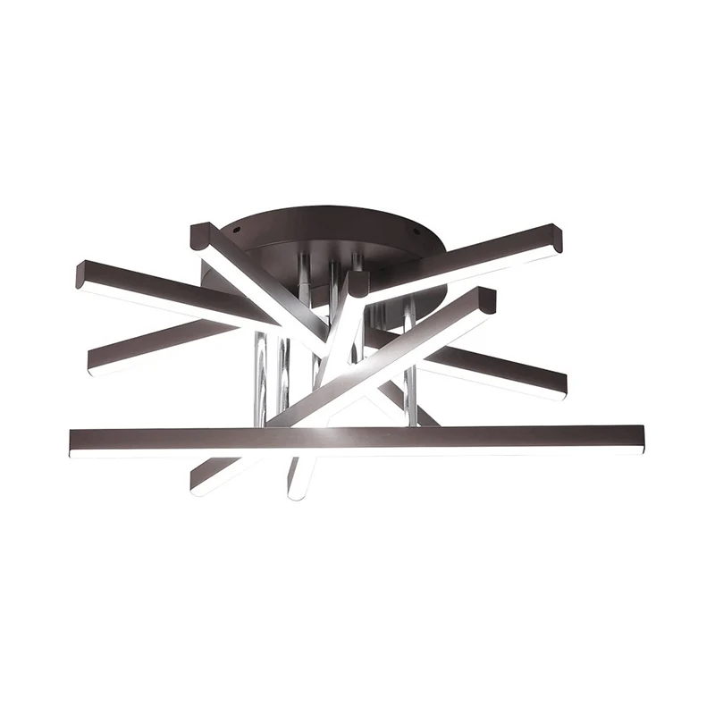 Plafonnier LED semi-encastré contemporain en aluminium pour chambre à coucher, noir Clearhalo