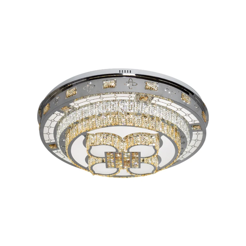 Plafonnier LED Simplicity en cristal taillé à la main, près du plafond, en chrome, lumière chaude/blanche Clearhalo