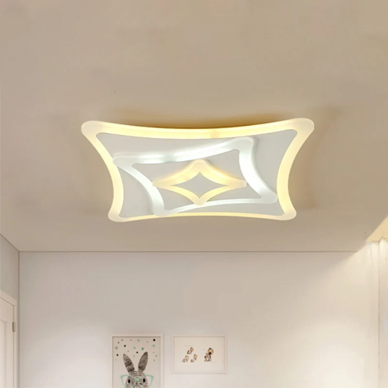 Plafonnier LED Super fin en acrylique Simple, luminaire de plafond pour chambre à coucher, lumière chaude/blanche Clearhalo