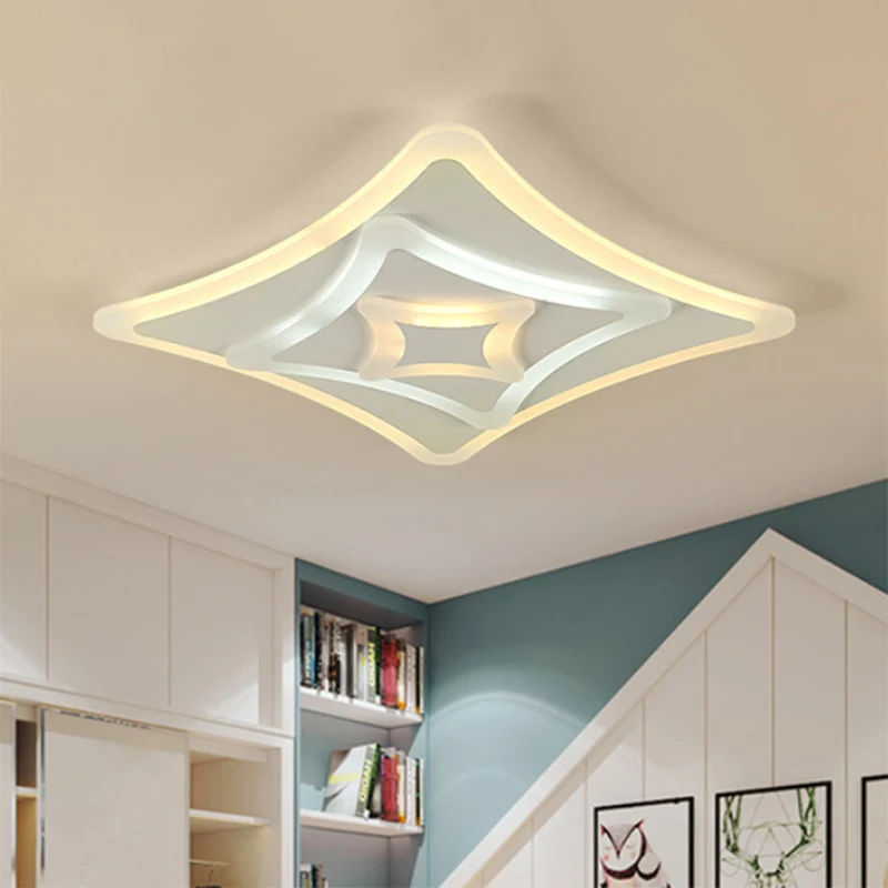 Plafonnier LED Super fin en acrylique Simple, luminaire de plafond pour chambre à coucher, lumière chaude/blanche Clearhalo