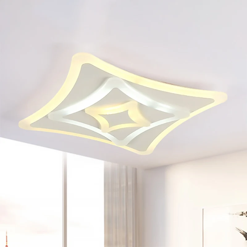 Plafonnier LED Super fin en acrylique Simple, luminaire de plafond pour chambre à coucher, lumière chaude/blanche Clearhalo